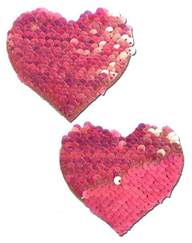 Pastease Color Changing Flip Sequins Heart - Pink O/S