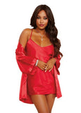 Charmeuse Robe with Chemise - Red -