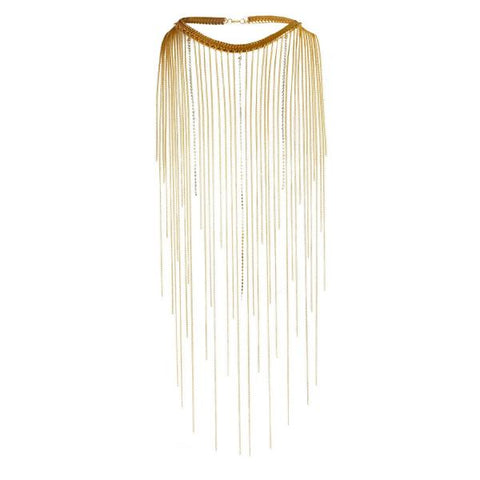 Gold - Graceful, Long Necklace - One Size