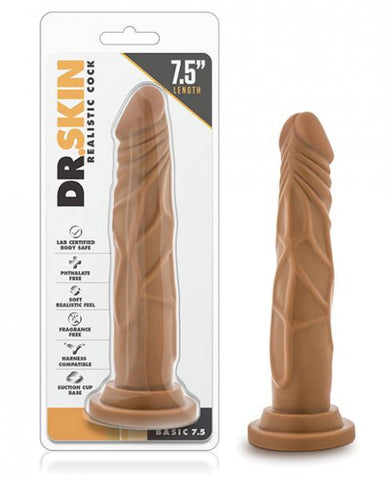 Blush Dr. Skin Realistic Cock Basic 7.5" - Mocha