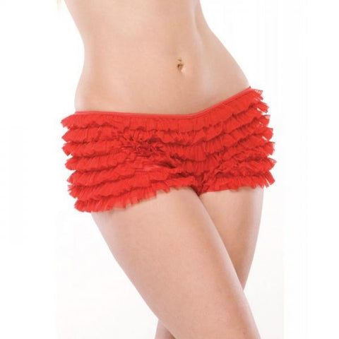 Ruffle Booty Short - Red -