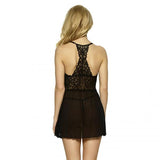 Renee Lace and Mesh Babydoll - Black -