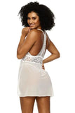 Renee Lace and Mesh Babydoll - White -