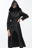 Gothic Leatherette Warrior Dress Coat - Black -