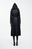 Gothic Leatherette Warrior Dress Coat - Black -