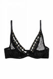 Florence High Apex Lattice Curve Bra - Black -