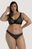 Florence High Apex Lattice Curve Bra - Black -