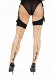 "Tease Me" Black Seam Stockings -