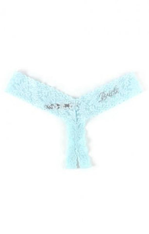 Bride Open Low Rise Thong - Celeste Blue - One Size