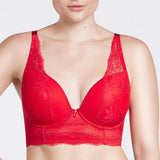 Sandrine Longline Plunge Bra - Racing Red -