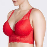 Sandrine Longline Plunge Bra - Racing Red -