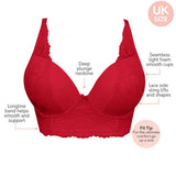 Sandrine Longline Plunge Bra - Racing Red -