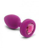 B-Vibe Remote Control Vibrating Jewel Plug (S/M) - Fuchsia