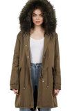 Thelma Faux Fur Lined Hooded Parka - Olive -