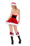 Santa Cutie - 1 Piece Dress with Faux Fur Trim - Red/White -