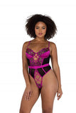 Sweetheart Criss-Cross Teddy - Pink/Black -