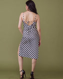 Satin Midi Slip - Stripe -