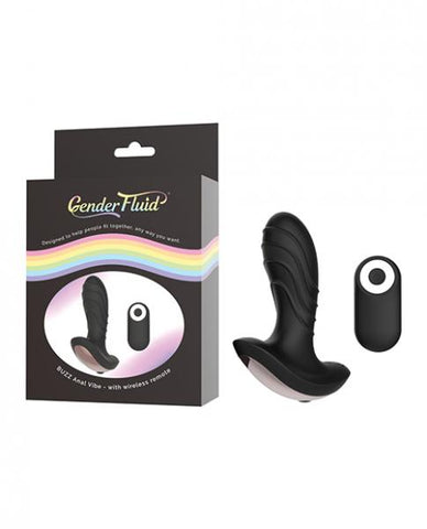 Gender Fluid Buzz Anal Vibe With Remote - Black