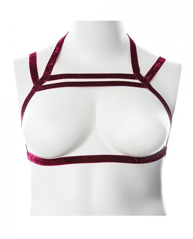 Gender Fluid Sugar Coated Harness Raspberry Glitter (XL-XXXL)