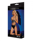 Black Label Lace Panels Harness & Panty - Black One Size