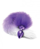 Nixie Metal Butt Plug w/Faux Fur Tail - Purple Metallic