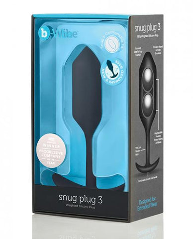 B-Vibe Weighted Snug Plug 3 - 180 Gram - Black