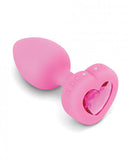 B-Vibe Vibrating Heart Plug Pink - Small/Medium