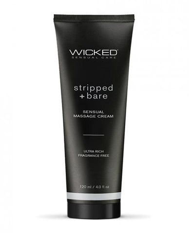 Wicked Sensual Care Stripped & Bare Unscented Massage Cream - 4 oz