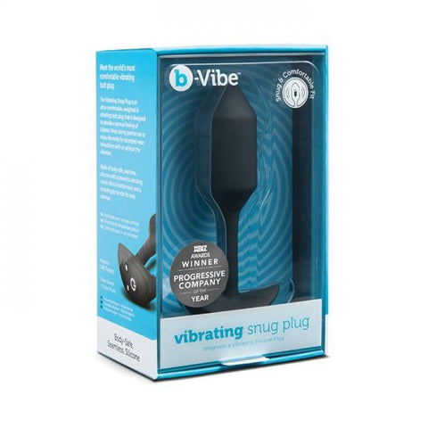 B-Vibe Vibrating Weighted Snug Plug - M 112 Gram Black