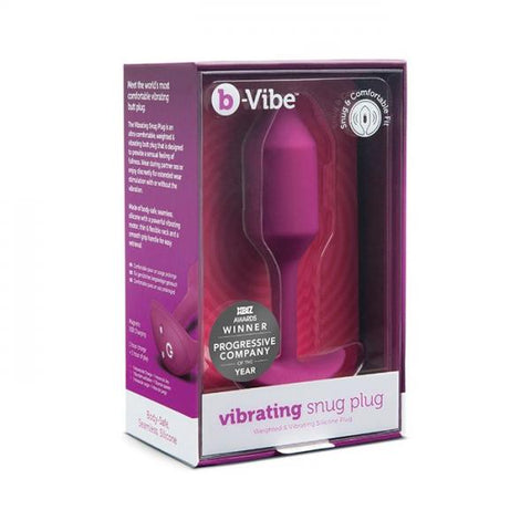 B-Vibe Vibrating Weighted Snug Plug M - 112 Gram Rose