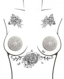 Burlesque Big O Crystal Jewel Pasties - Silver - O/S