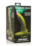 Creature Cocks Swamp Monster Scaly Silicone Dildo - Green