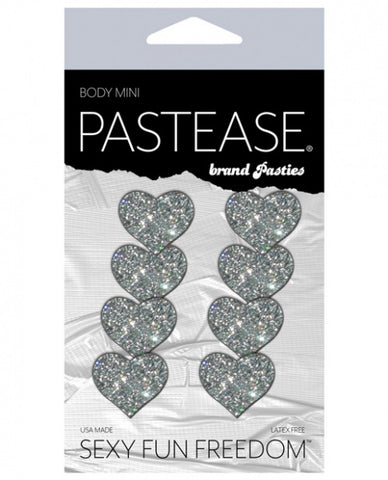 Pastease Mini Glitter Hearts - Silver Pack of 8