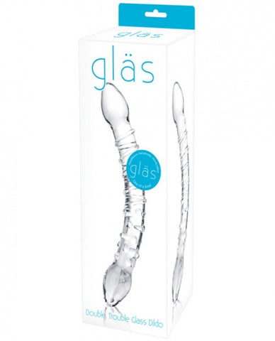 Glas Double Trouble Glass Dildo - Clear