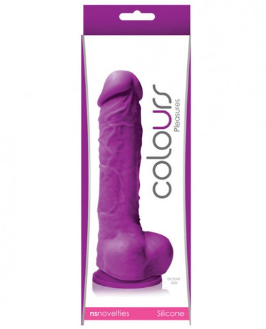 Colours Pleasures 5" Dong w/Suction Cup - Purple