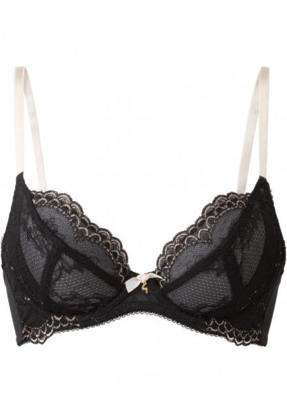Superboost Lace Non-Padded Plunge Bra - Black/Ivory Rose - – BB Store