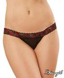 Black/Red - Strappy Back Panty -