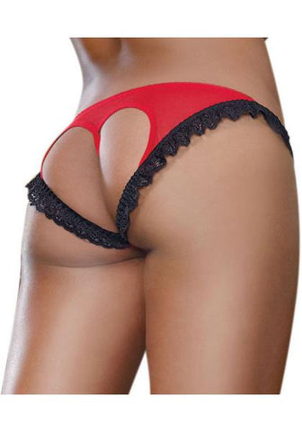 Open Heart Back Panty - Red