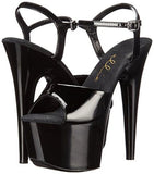 Black/Black - 7" Platform Strap Sandal -  Size