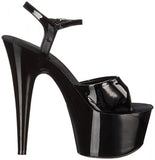 Black/Black - 7" Platform Strap Sandal -  Size