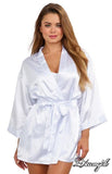 Charmeuse Robe with Chemise - White -