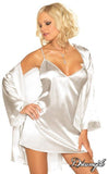 Charmeuse Robe with Chemise - White -