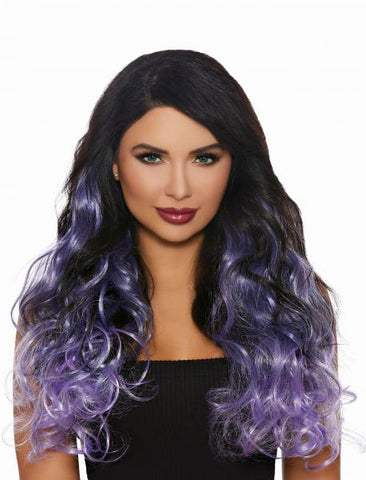 Lavender Ombre - Long Curly Three-Piece Hair Extensions