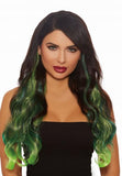 Green Ombre - Long Curly Three-Piece Hair Extensions