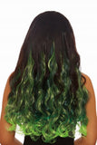 Green Ombre - Long Curly Three-Piece Hair Extensions