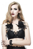 Black - Gothic Floral Feather Harness