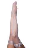 Sammy Fishnet Thigh High - White - Size