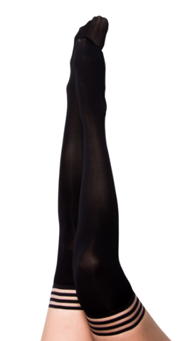 Danielle Opaque Thigh High - Black - Size