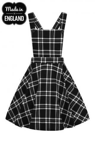 Islay Pinafore Dress - Black/White Plaid -