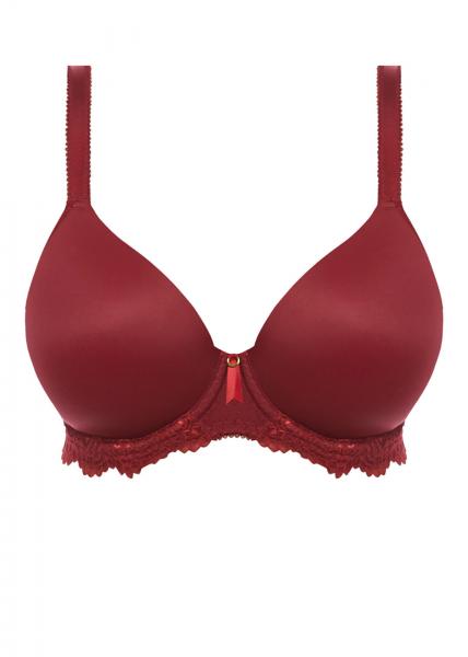 Expression Underwire Demi Plunge Moulded Bra - Ruby 